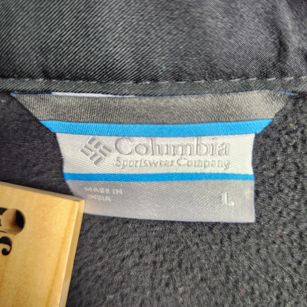 Columbia Jacket Mens Large Black Softshell Full Zip Outdoors‎ Windbreaker WM6004